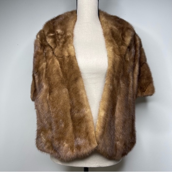 M Solomon Couture Designer Mink Fur Stole Cape Capelet - Picture 1 of 10